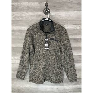 Eddie Bauer Gray Sweater Fleece Jacket Mens Small
